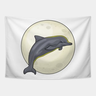 Dolphin with Moon Tapestry