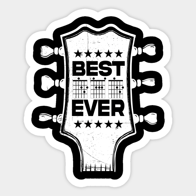 Best Dad Ever Guitar Chords Musician Fathers Day Fathers Day Gift Sticker Teepublic