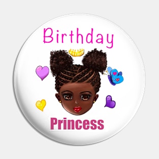 Birthday Princess Girls Birthday Party African American black girl Pin