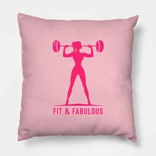 Fit & Fabulous Barbell Silhouette Pillow