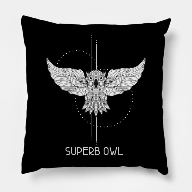 Superb Owl Pillow by Space Cadet Tees