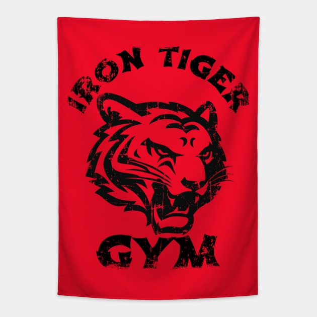 IRON TIGER GYM BODYBUILDING T-SHIRT Tapestry by MuscleTeez