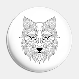 Abstract Wolf Vision: Dynamic Artistic Color Fusion Pin