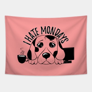 Monday morning - Exhausted dog - Monday coffee Tapestry