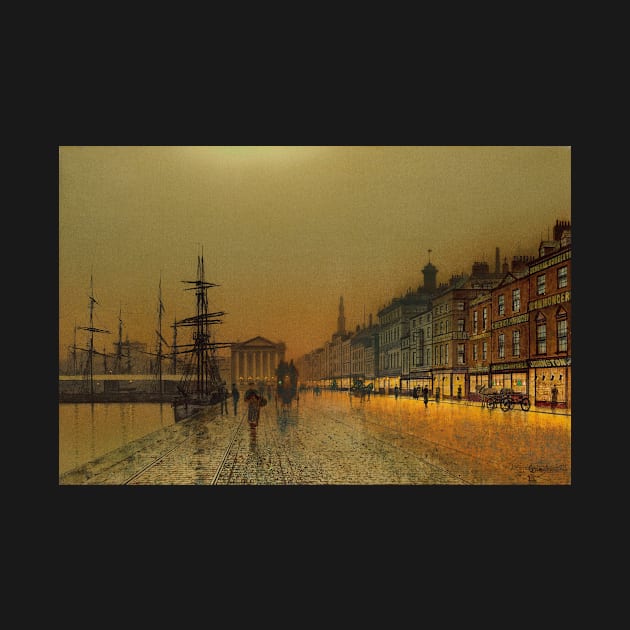 Greenock Harbour at Night by John Atkinson Grimshaw by Classic Art Stall