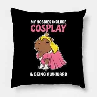 My hobbies include Cosplay and being awkward cartoon Capybara Princess Pillow