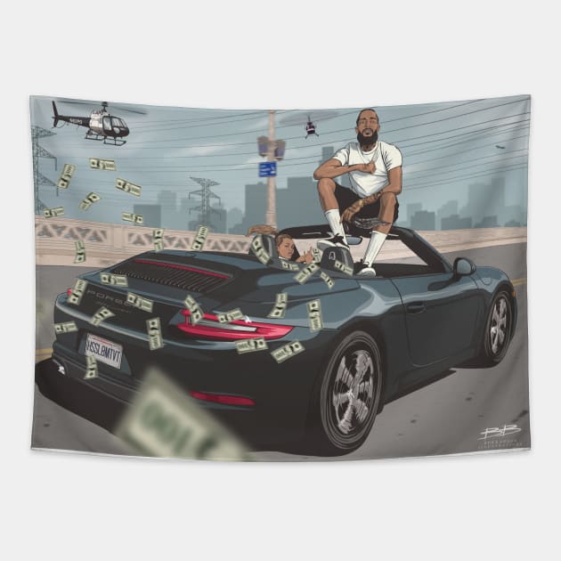 Nipsey Hussle Tapestry by BokkaBoom