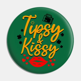 Funny Saint Patrick's Day Shamrock Drinking Kiss Me I'm Irish Meme Pin