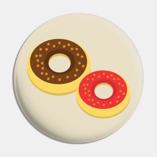 Chocolate and Strawberry Donut Pair Pin