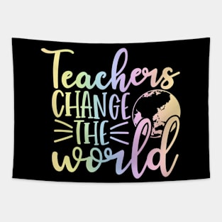 Teacher change the world - inspirational teacher quote Tapestry