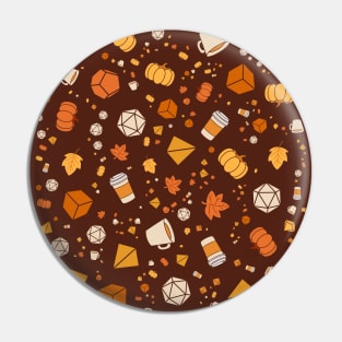 Pumpkin Dice and Dice Tabletop RPG Pattern Pin