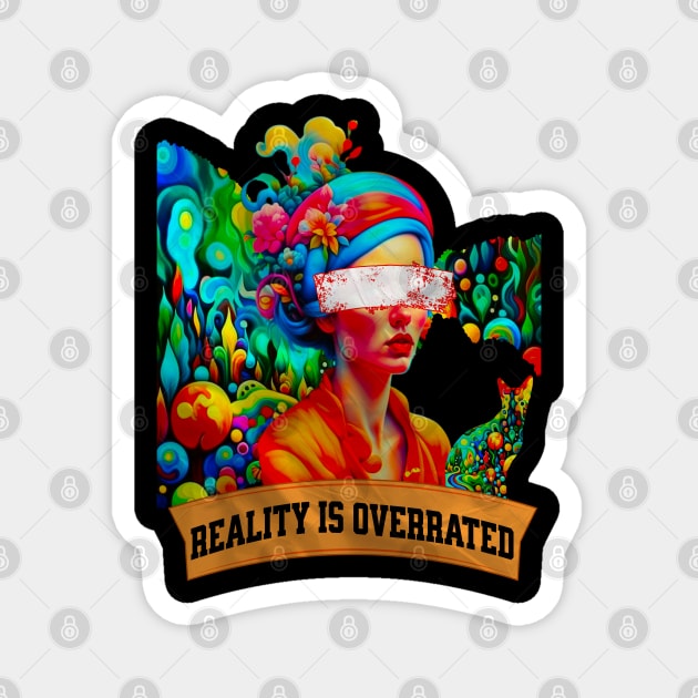 Reality Is Overrated Painting Pop Surrealism Magnet by Outrageous Flavors