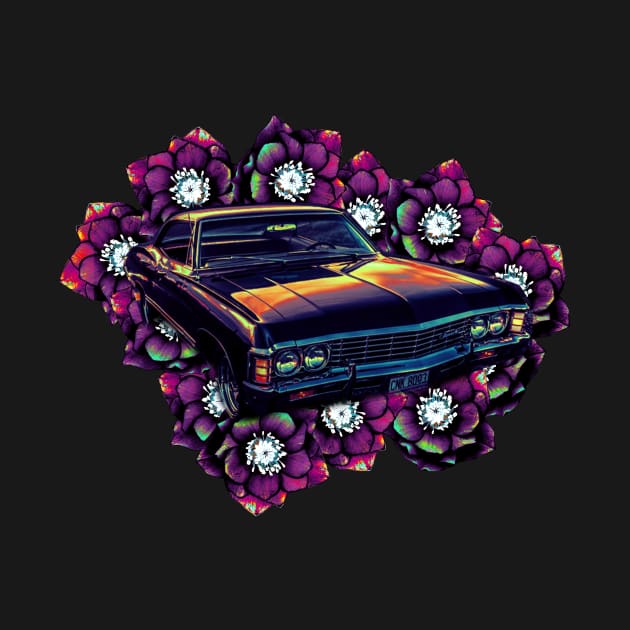 SPN Flowers Purple Impala by budbloodandbeernuts