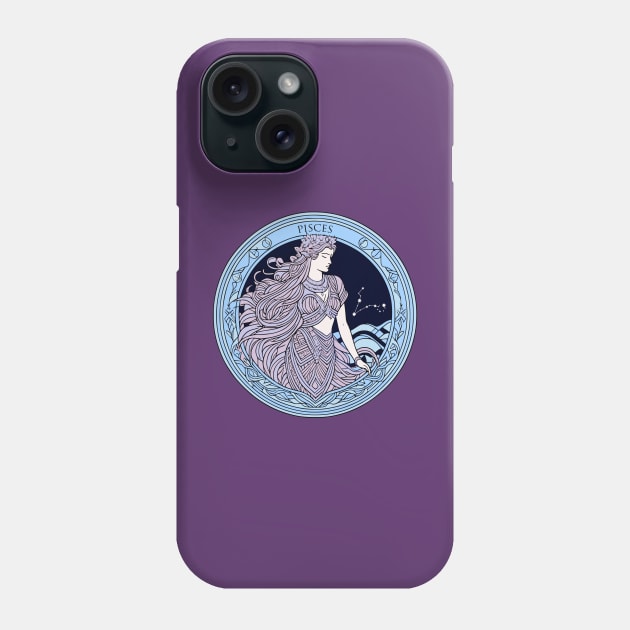 Pisces Zodiac Sign Horoscope Phone Case by Thoo