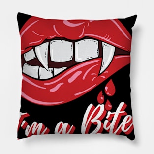 Bite My Lip - I'm A Biter - Sexy Vampire Lips design Pillow