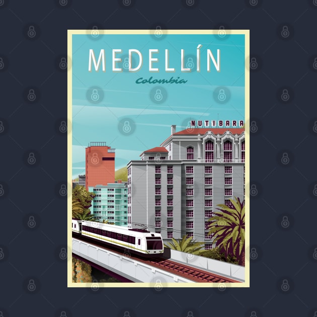 Medellin, Colombia - Vintage Travel Poster by AtifSlm