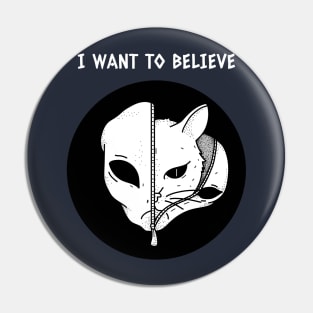 Alien and Cat Pin