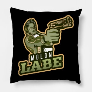 Man's Pointing A Gun | Molon Labe Pillow