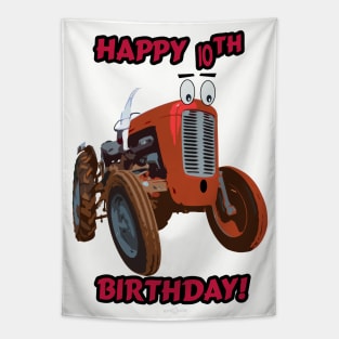 Happy 10th birthday tractor design Tapestry