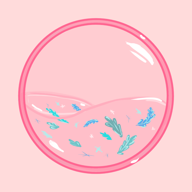 Cute Pink Leaf Tea Bubble by JulyLix