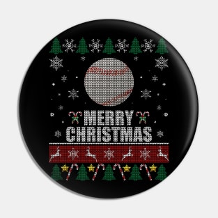 Christmas Baseball Ball Pin