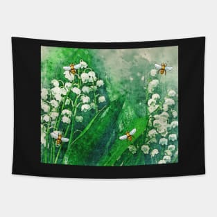 Lily of the Valley and Bees Tapestry