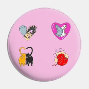 Adorable Valentine's Day Cats | Love Cute Kitty Love Heartwarming Cat themed Gift Pin