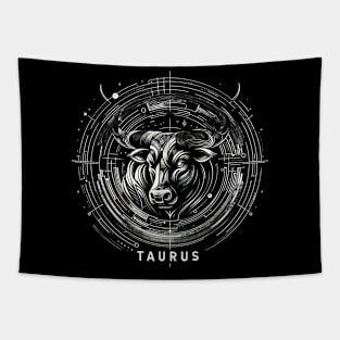 Elegant Taurus Zodiac Design Tapestry