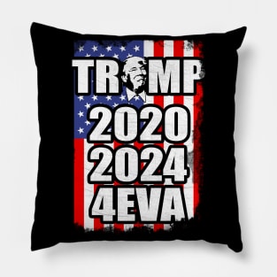 Trump 2020 2024 Forever - Grunge American Flag Pillow