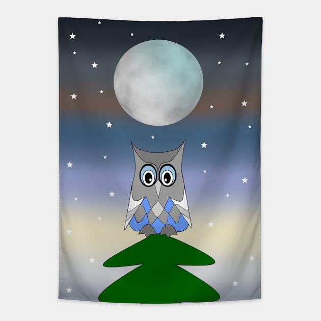 MOON Owl Tapestry by SartorisArt1