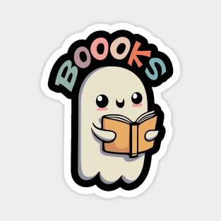 Boooks - Cute ghost reading a book Magnet