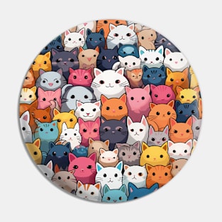 Furry Cuteness: 101 Kawaii Cats in Pastel Paradise Pin