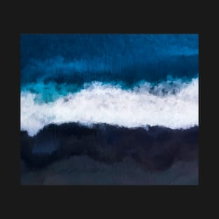 Dark blue ocean oil painting T-Shirt