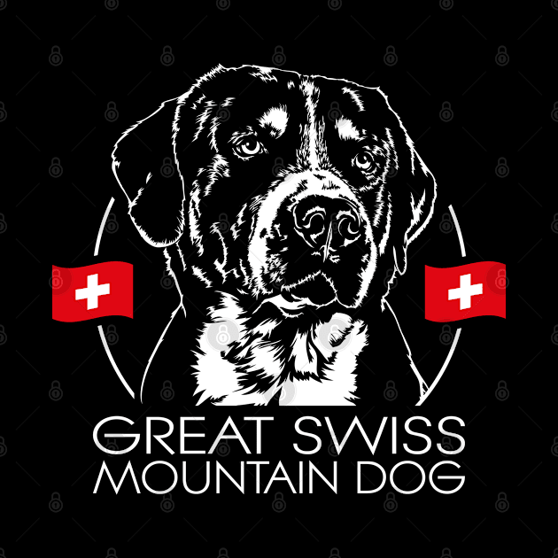 Great Swiss Mountain Dog portrait dog lover by wilsigns