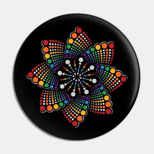 Seamless Repeating Geometric Mandala Dot Art LGBTQ Pride Rainbow Pattern Pin