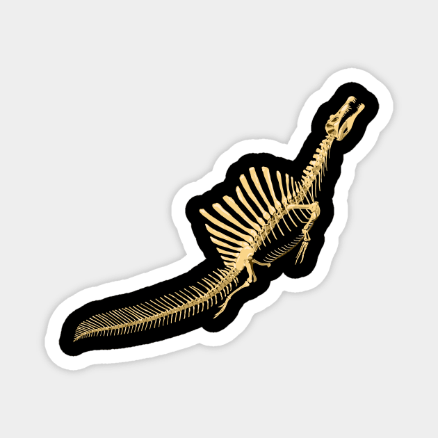 Spinosaurus Aegyptiacus (skeleton surfacing) Magnet by NikSwiftDraws