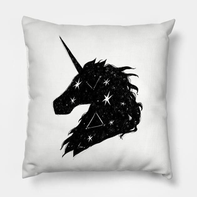 Unicorn Stars Pillow by InkedinRed