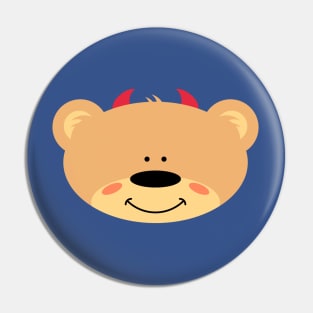 Teddy bear with Devil Horns Pin