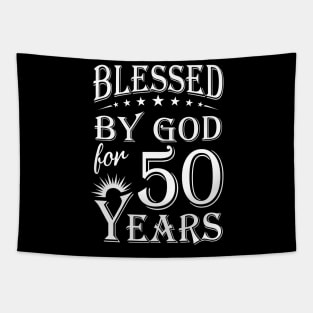 Blessed By God For 50 Years Christian Tapestry