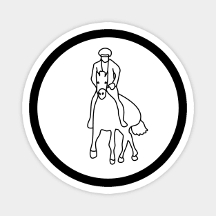 Horse rider. Interesting design, modern, interesting drawing. Hobby and interest. Concept and idea. Magnet