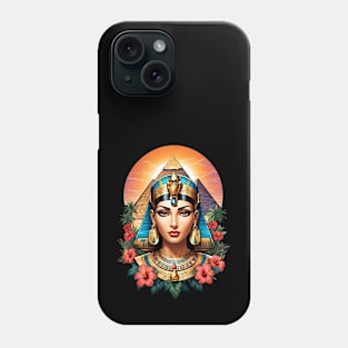 Cleopatra Queen of Egypt retro vintage floral design Phone Case