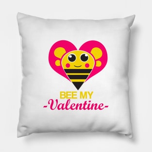 Bee My Valentine Cute Art Pillow