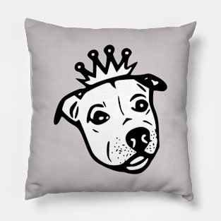 Sweet Pitbull royalty - pitty face with crown - staffy cuteness - Pitbull family - pitbull gifts Pillow