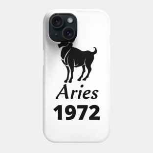 Black Aries Zodiac 1972 Phone Case