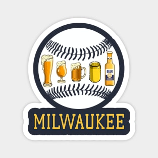 Vintage Milwaukee Baseball Brewery And Beers For Game Day Magnet