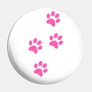 Pink Paw-prints on a white surface Pin