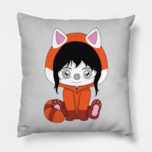 creepypasta red panda (laughing jill) Pillow