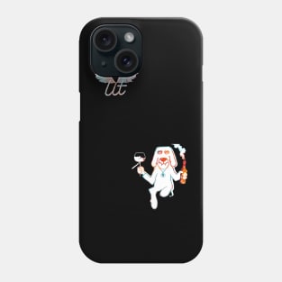 LitQ - Cute dog drinks wine on Valentine's Day anime art vibe Phone Case