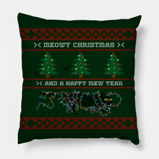 Christmas Cat - Meowy Xmas | Ugly Sweater Pillow