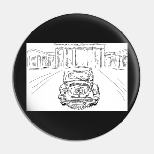 Classic car drawing Pin